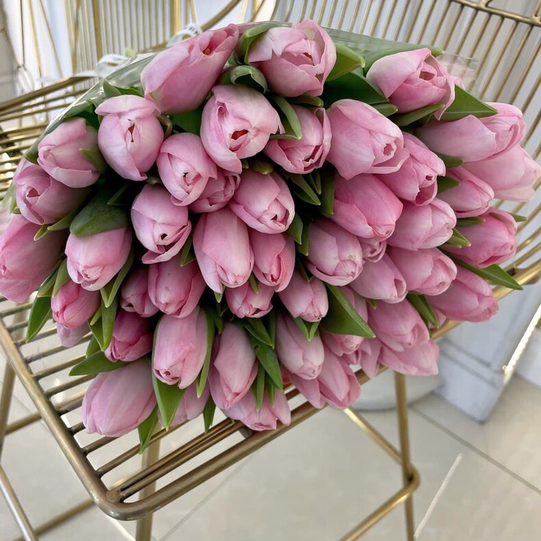 Цветы "Нежно- розовые тюльпаны"